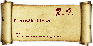 Rusznák Ilona névjegykártya