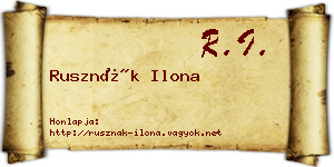 Rusznák Ilona névjegykártya